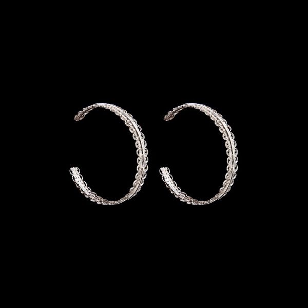Hoops in Silver "Embroidery"
