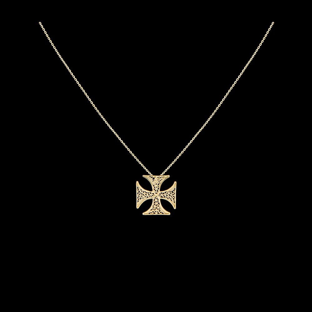 Necklace Cross of Malta Alma e Coracao Portuguese Jewellery