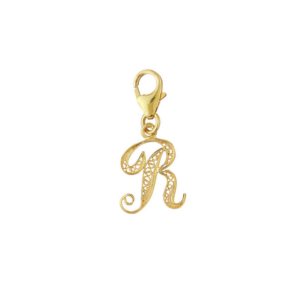 Letter R silver gold plated