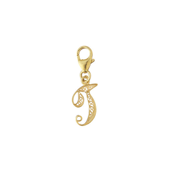 Letter T silver gold plated