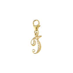 Letter T silver gold plated