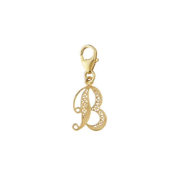 Letter B silver gold plated