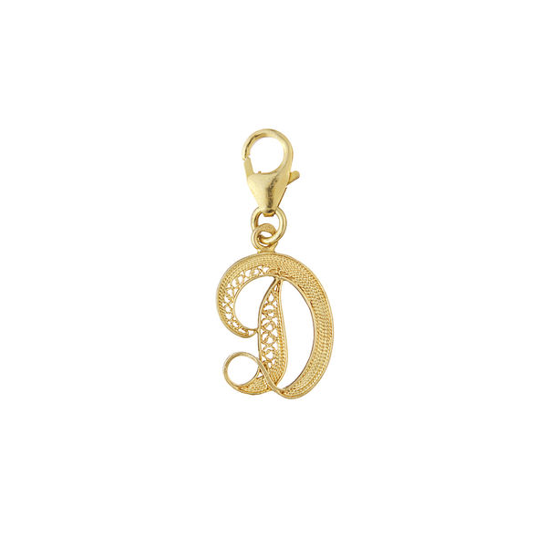 Letter D silver gold plated