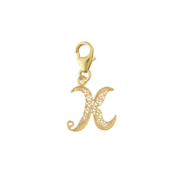 Letter K silver gold plated