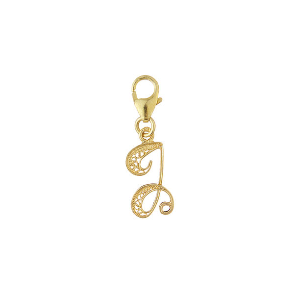 Letter J silver gold plated