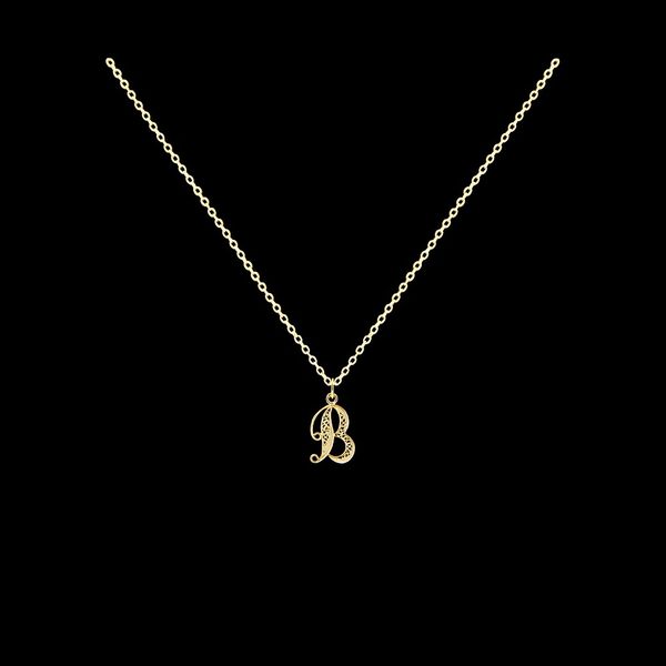 Necklace Letter B silver gold plated