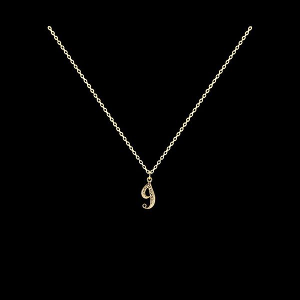 Necklace Letter I silver gold plated