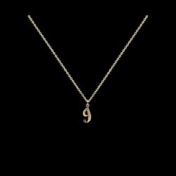 Necklace Letter I silver gold plated