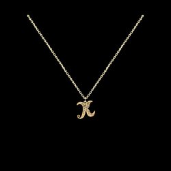 Necklace Letter K silver gold plated