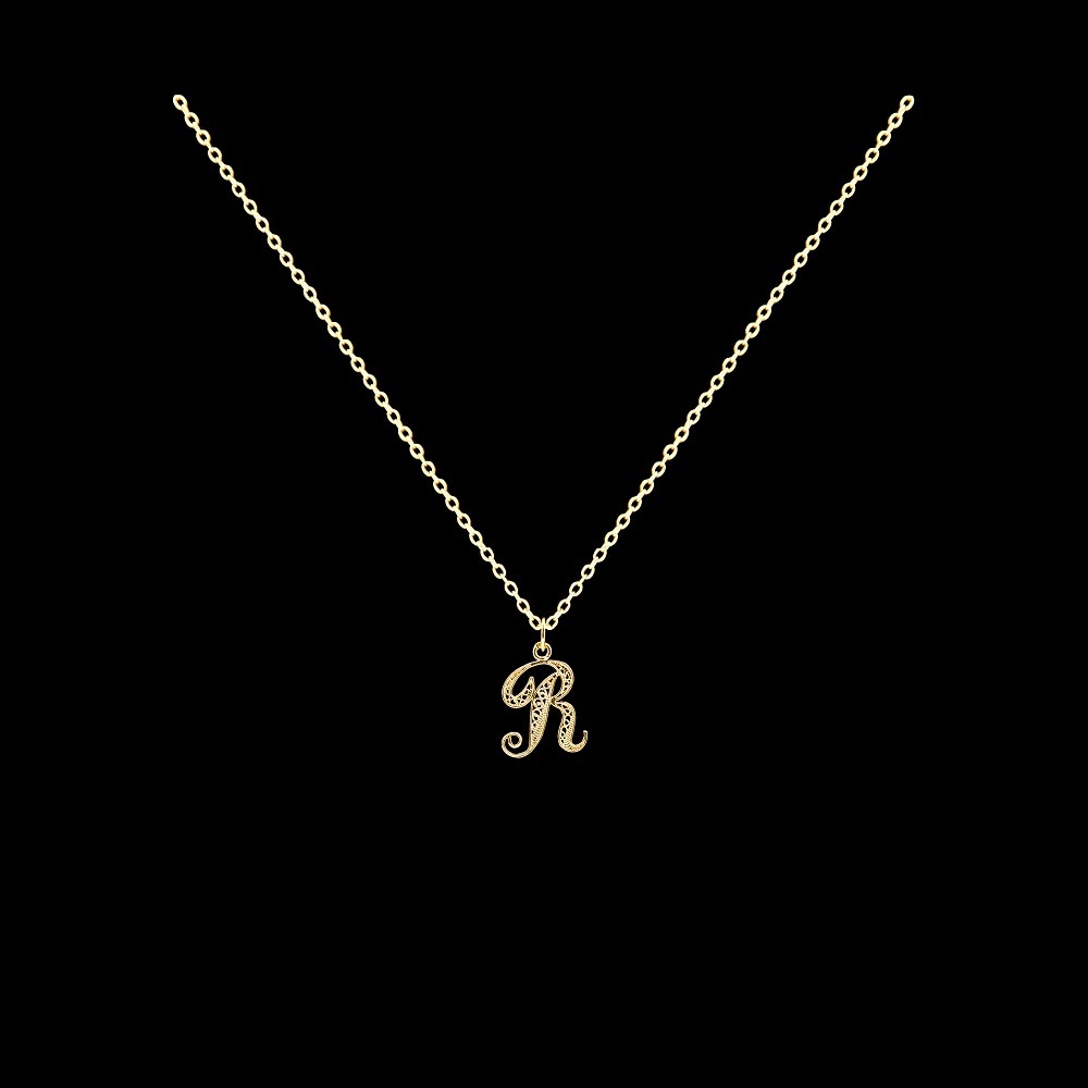 Fio com Letra R em Filigrana.