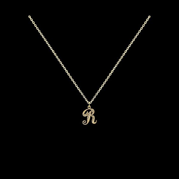 Necklace Letter R silver gold plated