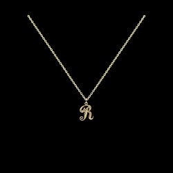 Necklace Letter R silver gold plated