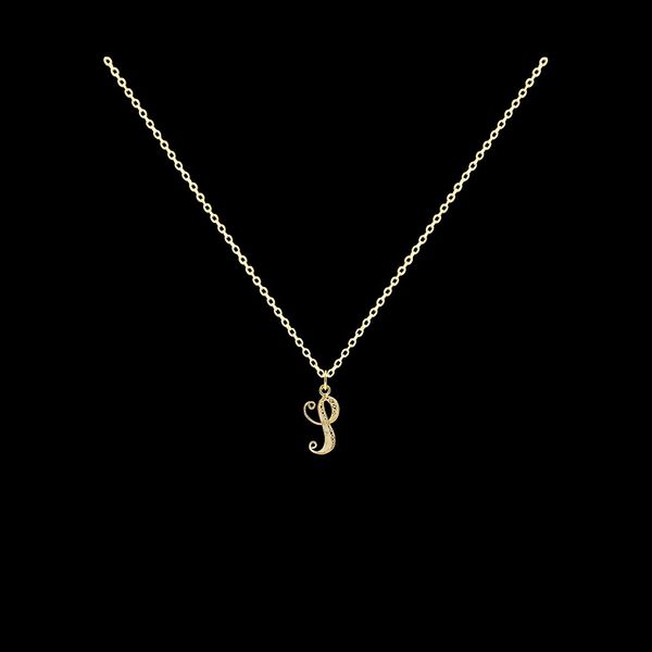 Necklace Letter S silver gold plated