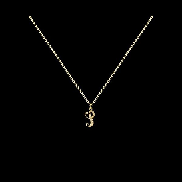 Necklace Letter S silver gold plated