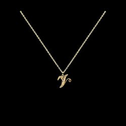 Necklace Letter V silver gold plated