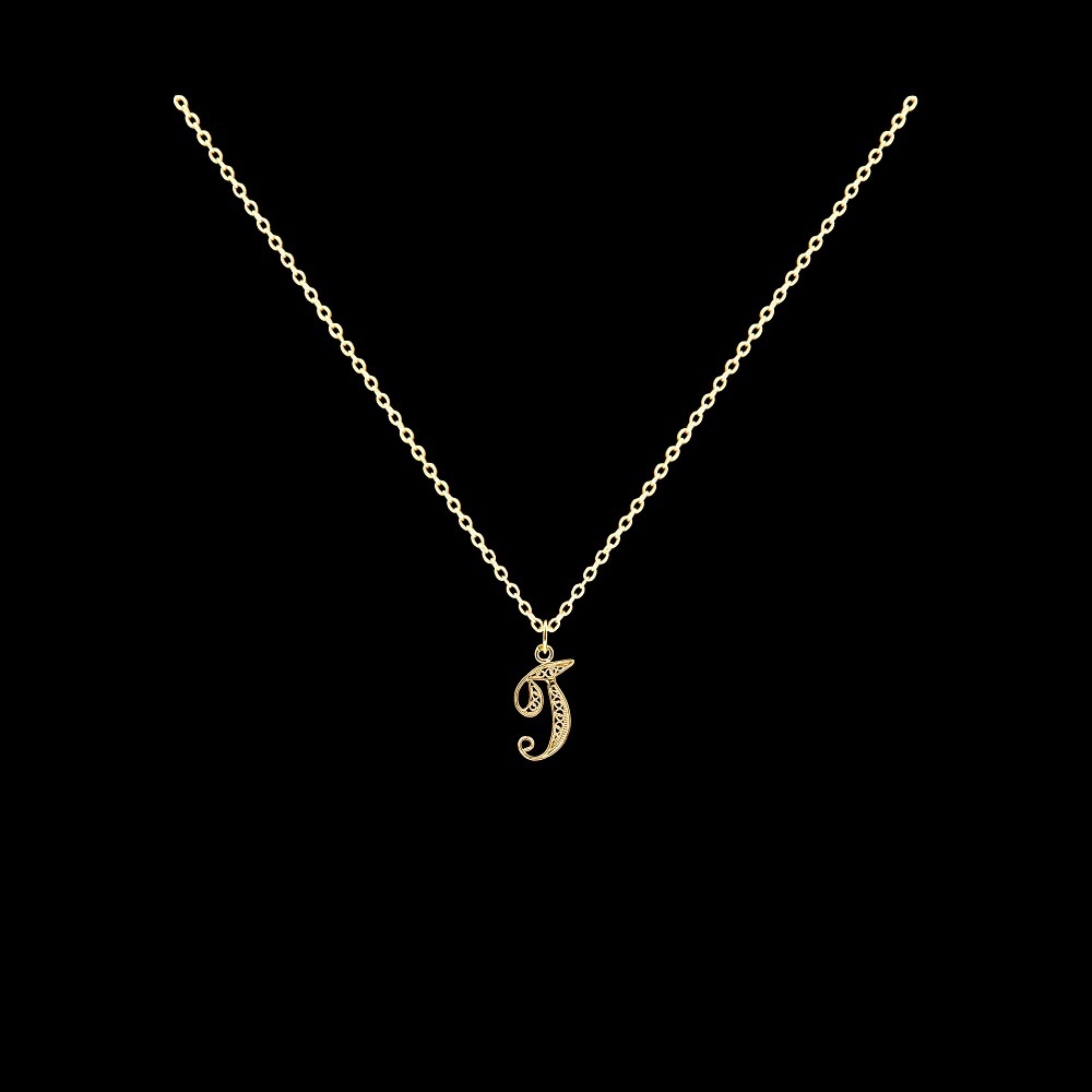 Fio com Letra T em Filigrana.