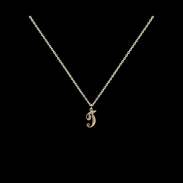 Necklace Letter T silver gold plated