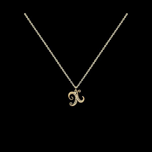 Necklace Letter X silver gold plated