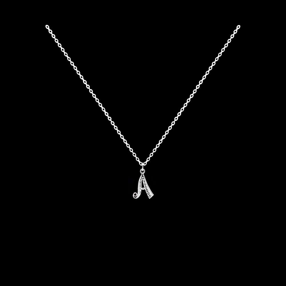 Necklace Letter A silver