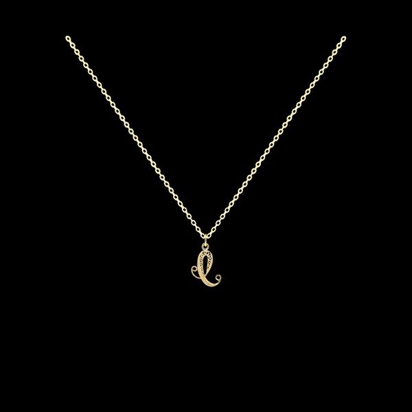 Necklace Letter C silver gold plated