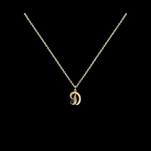 Necklace Letter D silver gold plated