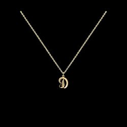 Necklace Letter D silver gold plated