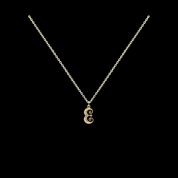 Necklace Letter E silver gold plated