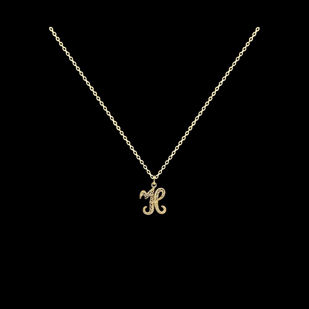 Fio com Letra H em Filigrana.