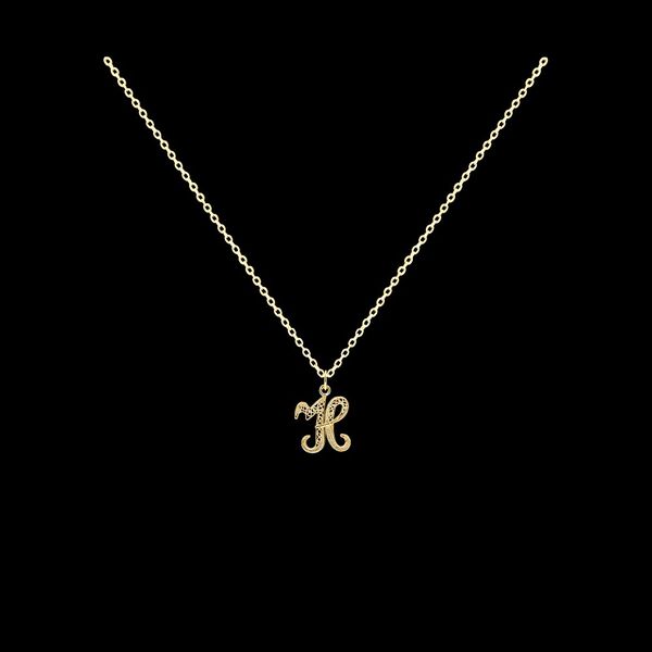 Necklace Letter H silver gold plated