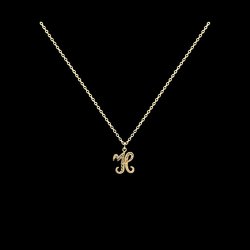 Necklace Letter H silver gold plated