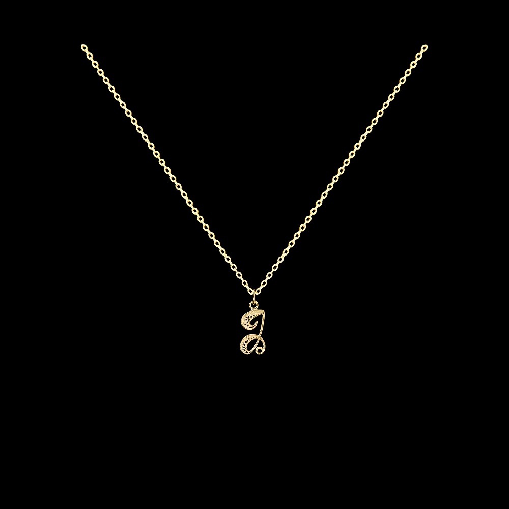 Fio com Letra J em Filigrana.