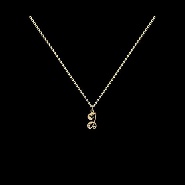 Necklace Letter J silver gold plated