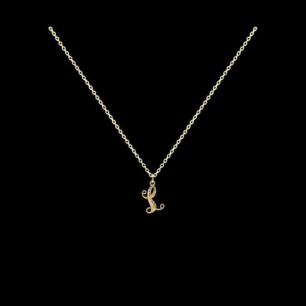Necklace Letter L silver gold plated