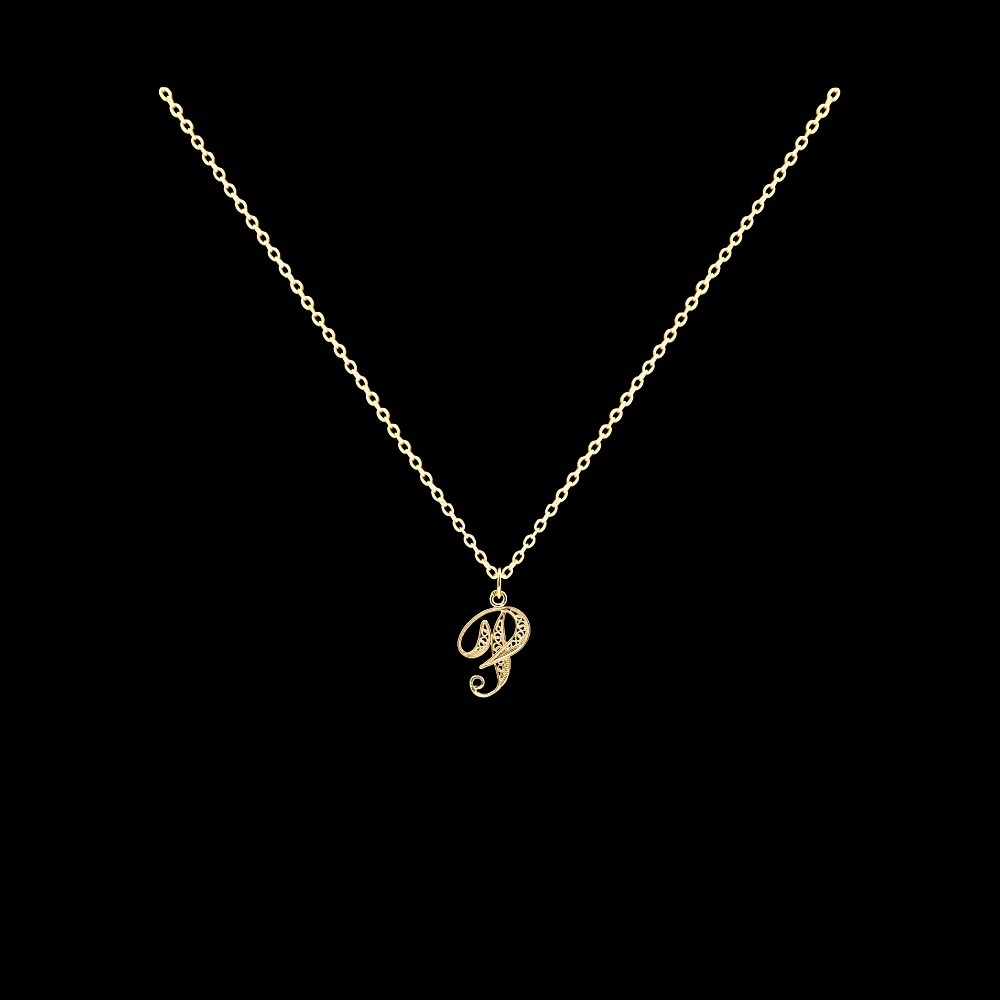 Fio com Letra P em Filigrana.