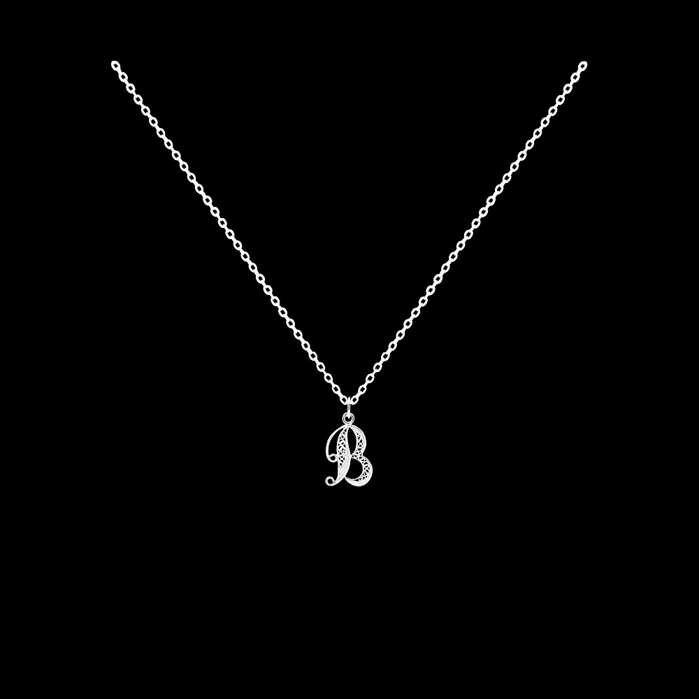 Silver b necklace online