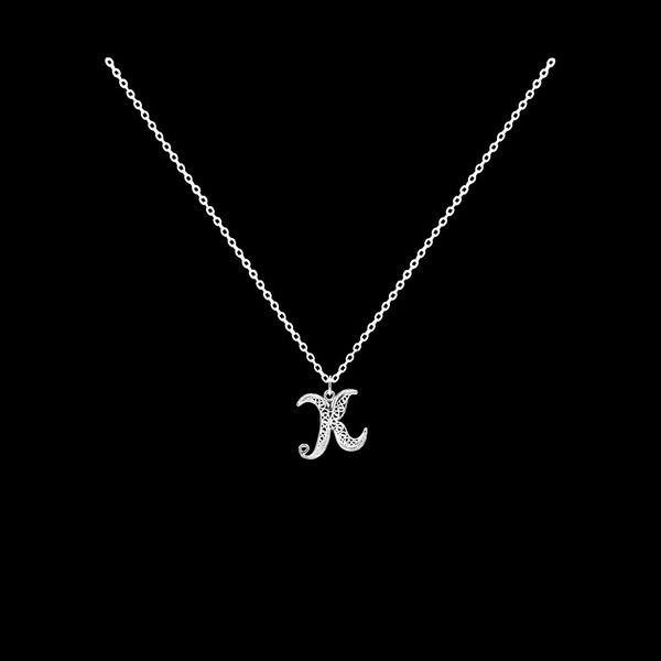 Necklace Letter K silver