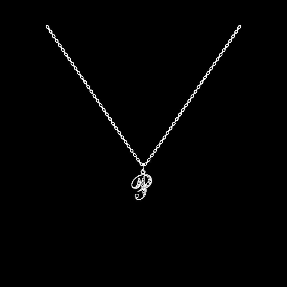 Fio com Letra P em Filigrana.