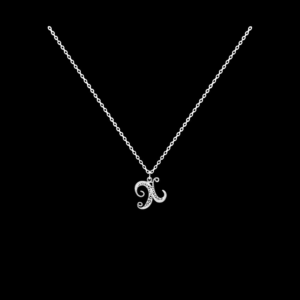 Fio com Letra X em Filigrana.