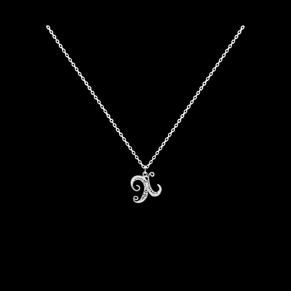 Necklace Letter X silver