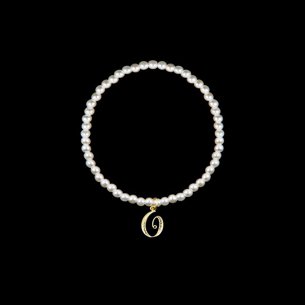 Pulseira com letra O em Filigrana.