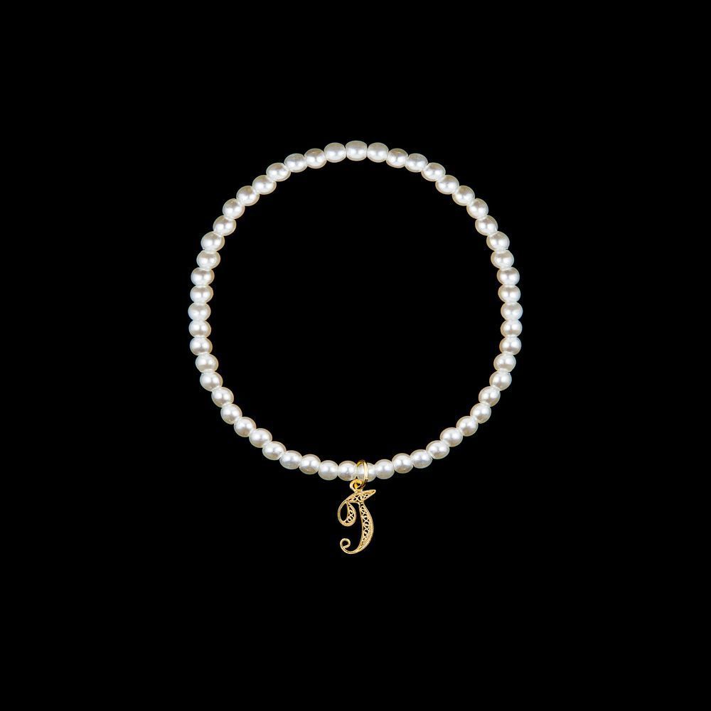 Pulseira com letra T em Filigrana.