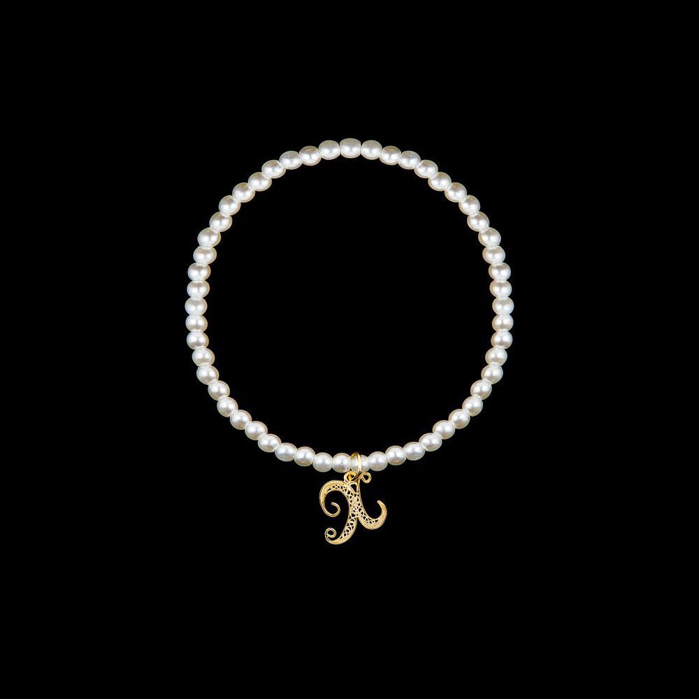 Pulseira com letra X em Filigrana