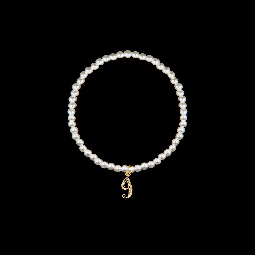 Pulseira com letra I em Filigrana.