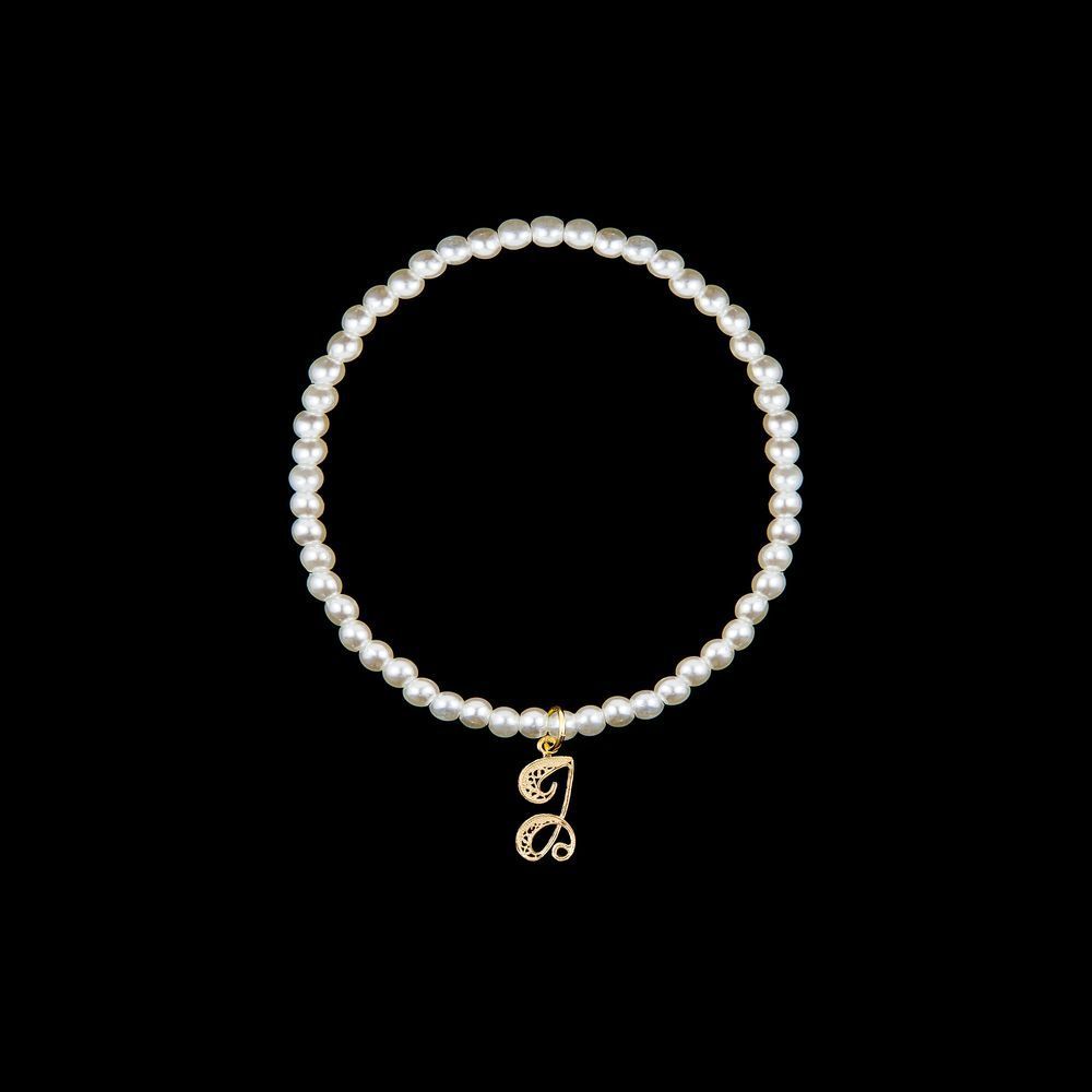 Pulseira com letra J em Filigrana.