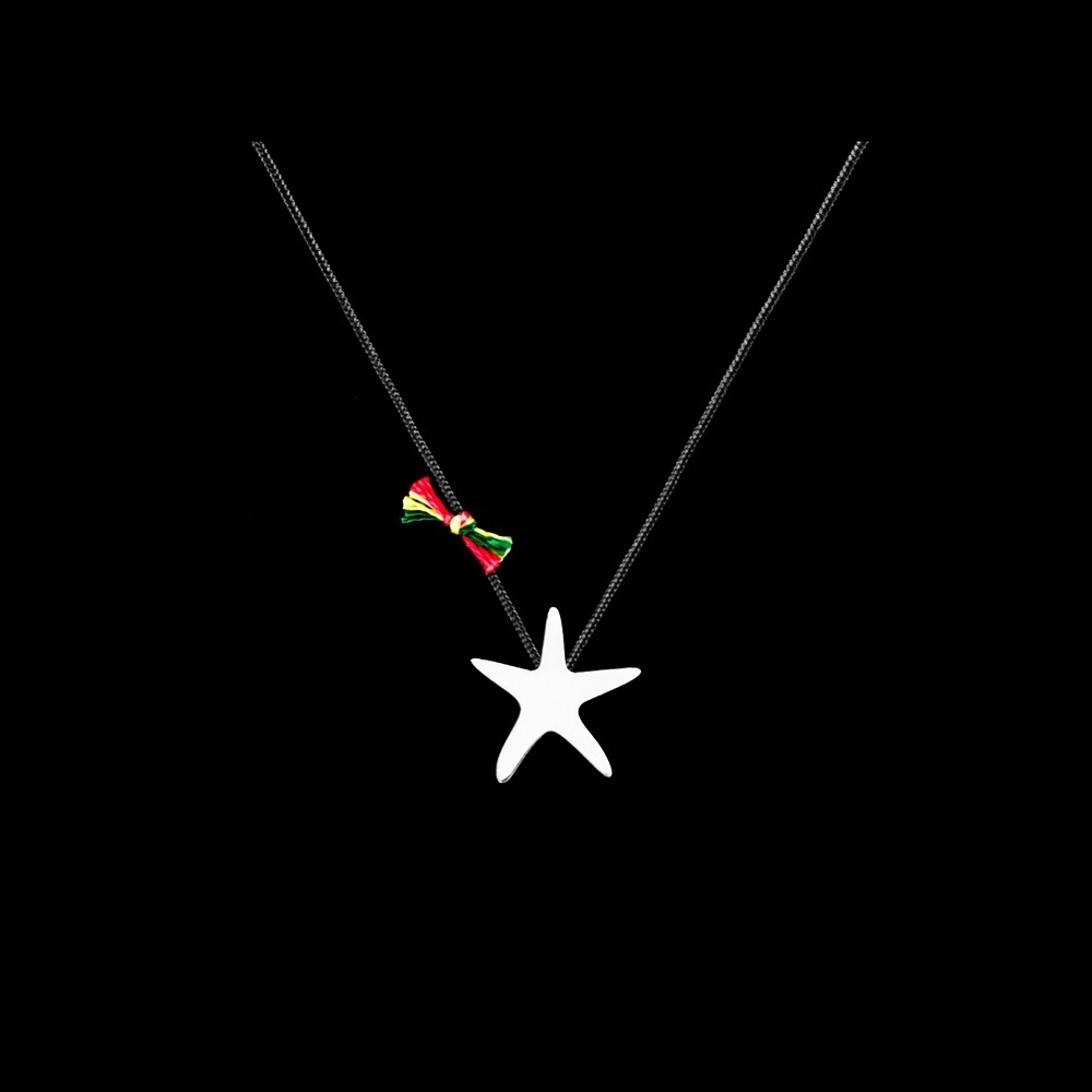 Cotton Necklace with Sea Star.