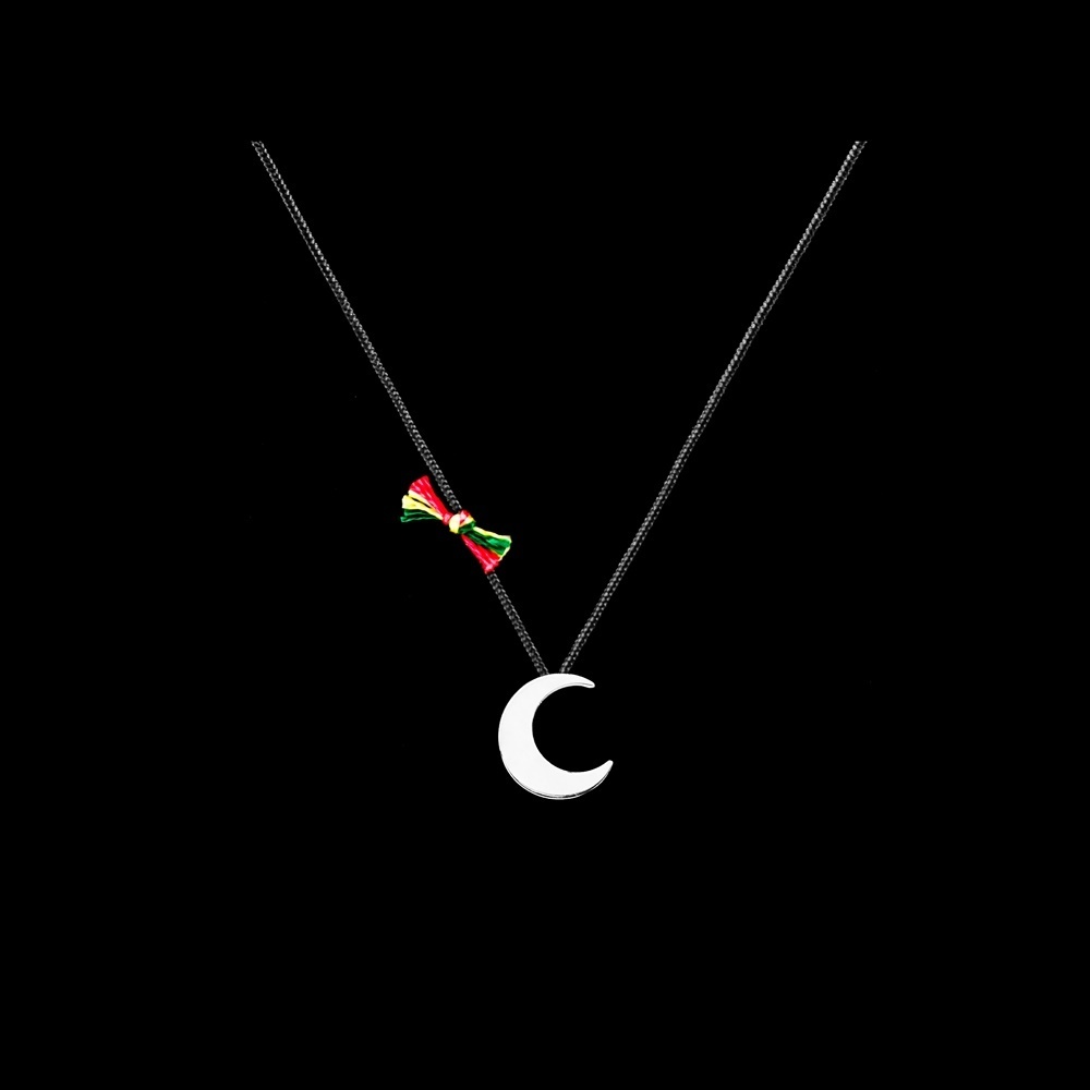 Cotton Necklace with Moon.