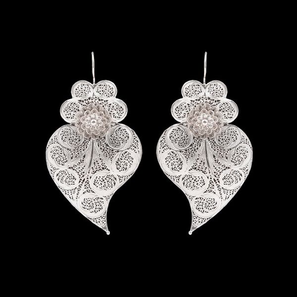 Earrings "Viana's Heart" with 6 cm. Premium Collection.