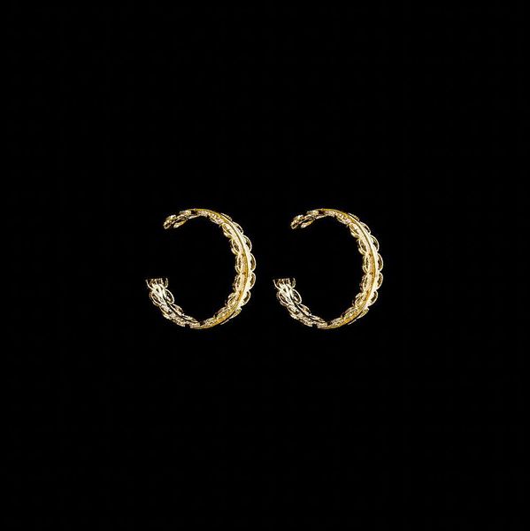 Hoops in Silver Gold plated "Embroidery"