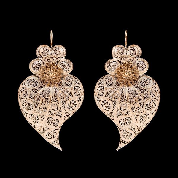 Earrings "Viana's Heart" with 8 cm. Premium Collection.