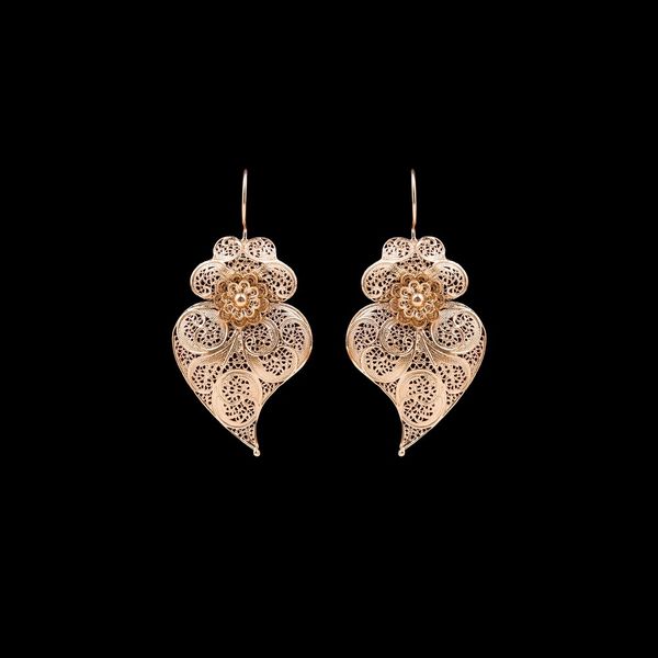 Earrings "Viana's Heart" with 4 cm. Premium Collection.